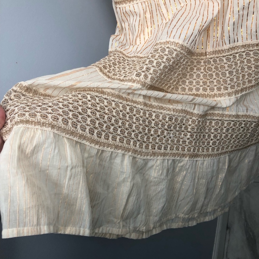 Dress Nado NWT Lined Medium dress Cream Brown Maxi Dress Boho Cotton - Picture 10 of 16